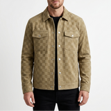 Sterling Row | Checkered Suede Jacket for Men Refined Transitional Style