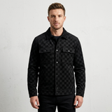 Sterling Row | Checkered Suede Jacket for Men Refined Transitional Style