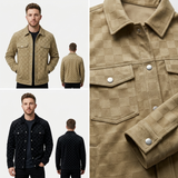 Sterling Row | Checkered Suede Jacket for Men Refined Transitional Style
