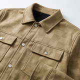 Sterling Row | Checkered Suede Jacket for Men Refined Transitional Style