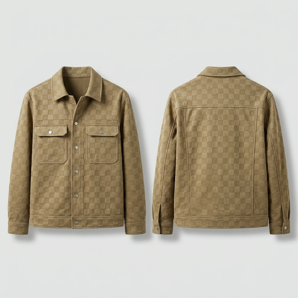Sterling Row | Checkered Suede Jacket for Men Refined Transitional Style