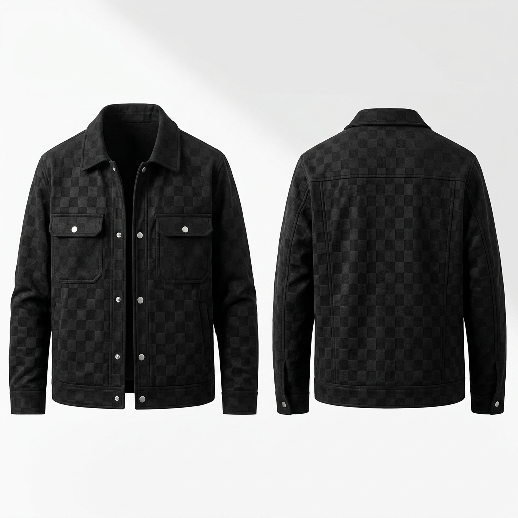 Sterling Row | Checkered Suede Jacket for Men Refined Transitional Style