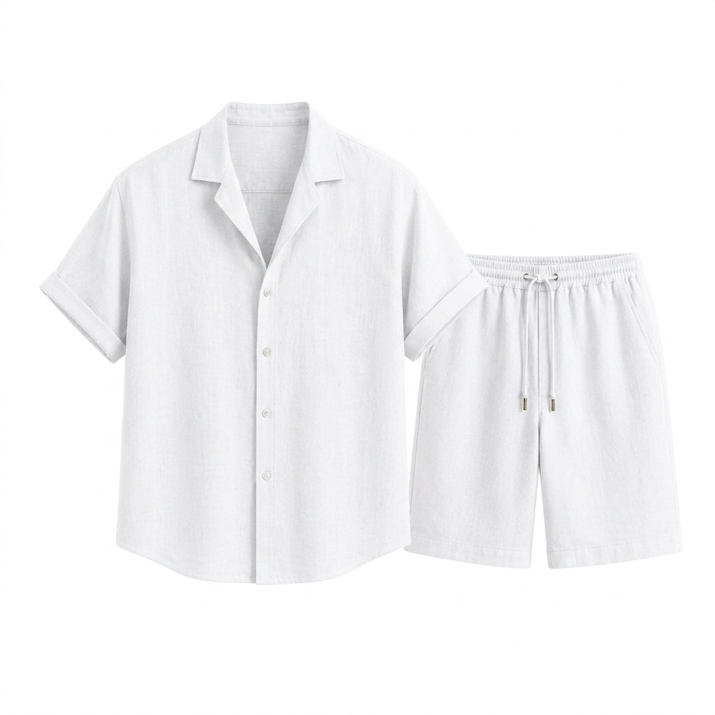 Sterling Row | Men’s Linen Camp Collar Summer Set