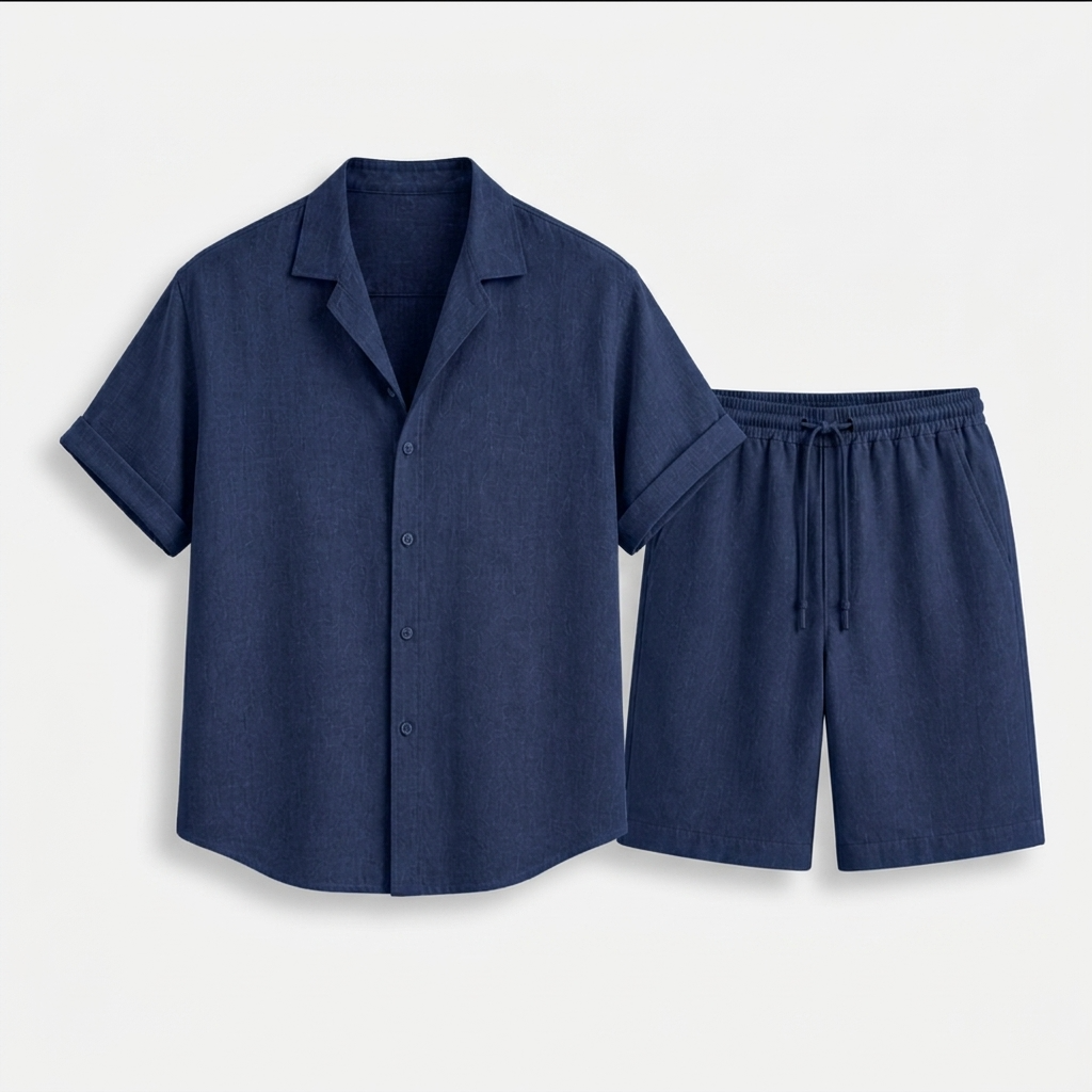 Sterling Row | Men’s Linen Camp Collar Summer Set