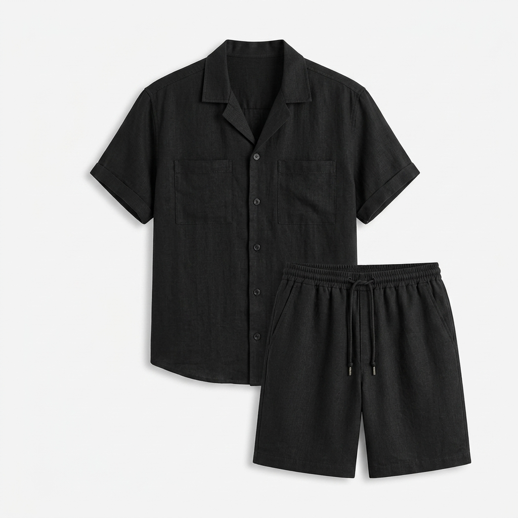 Sterling Row | Men’s Linen Camp Collar Summer Set