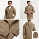 Sterling Row | Merino Wool Hooded Knit Jacket for Men Refined Winter Comfort