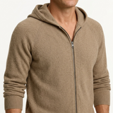 Sterling Row | Merino Wool Hooded Knit Jacket for Men Refined Winter Comfort