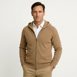 Sterling Row | Merino Wool Hooded Knit Jacket for Men Refined Winter Comfort