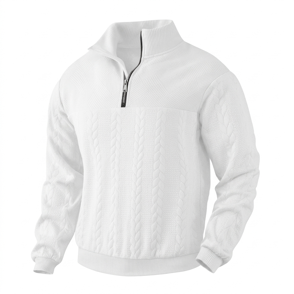 Sterling Row | Men’s Cable Knit Half-Zip Sweater