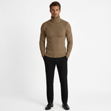 Sterling Row | Men’s Cable Knit Turtleneck Sweater Slim Fit Luxury