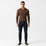 Sterling Row | Men’s Ribbed Polo Sweater Slim Fit Luxury Knit