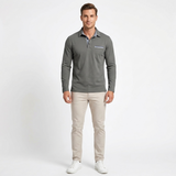 Sterling Row | Long Sleeve Summer Polo Shirt for Men Smart Casual Comfort