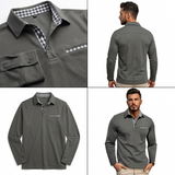 Sterling Row | Long Sleeve Summer Polo Shirt for Men Smart Casual Comfort