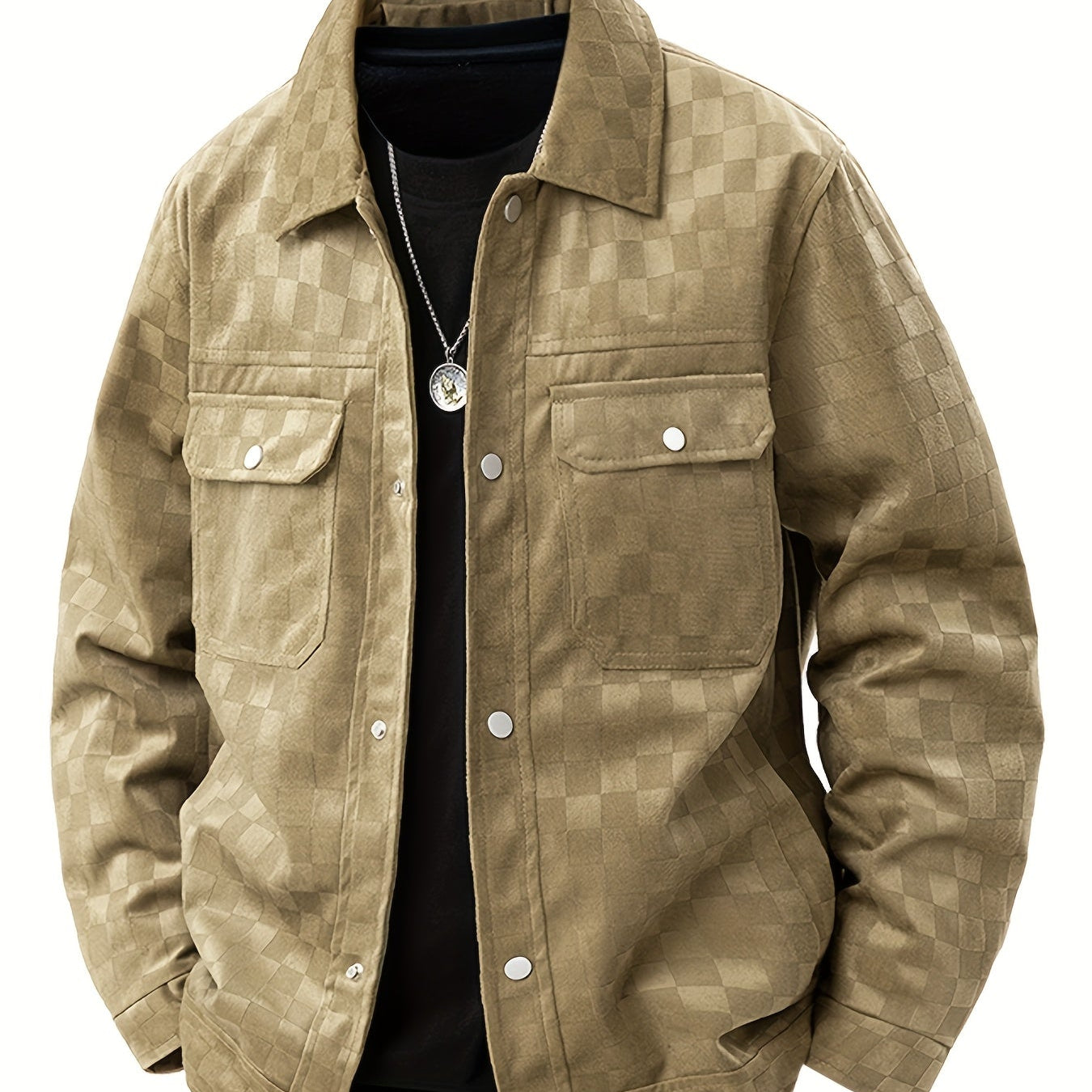 Sterling Row | Checkered Suede Jacket for Men Refined Transitional Style