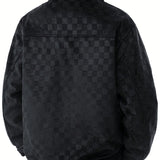 Sterling Row | Checkered Suede Jacket for Men Refined Transitional Style