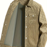 Sterling Row | Checkered Suede Jacket for Men Refined Transitional Style