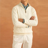 Sterling Row | Men’s Jacquard Half Zip Sweater Old Money Knitwear