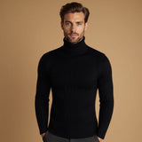 Sterling Row | Men’s Cable Knit Turtleneck Sweater Slim Fit Luxury