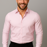Men’s Long-Sleeved Shirt – Classic Structured Fit with Wrinkle-Free Finish