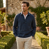 Sterling Row | Relaxed Fit Cotton Linen Popover Shirt