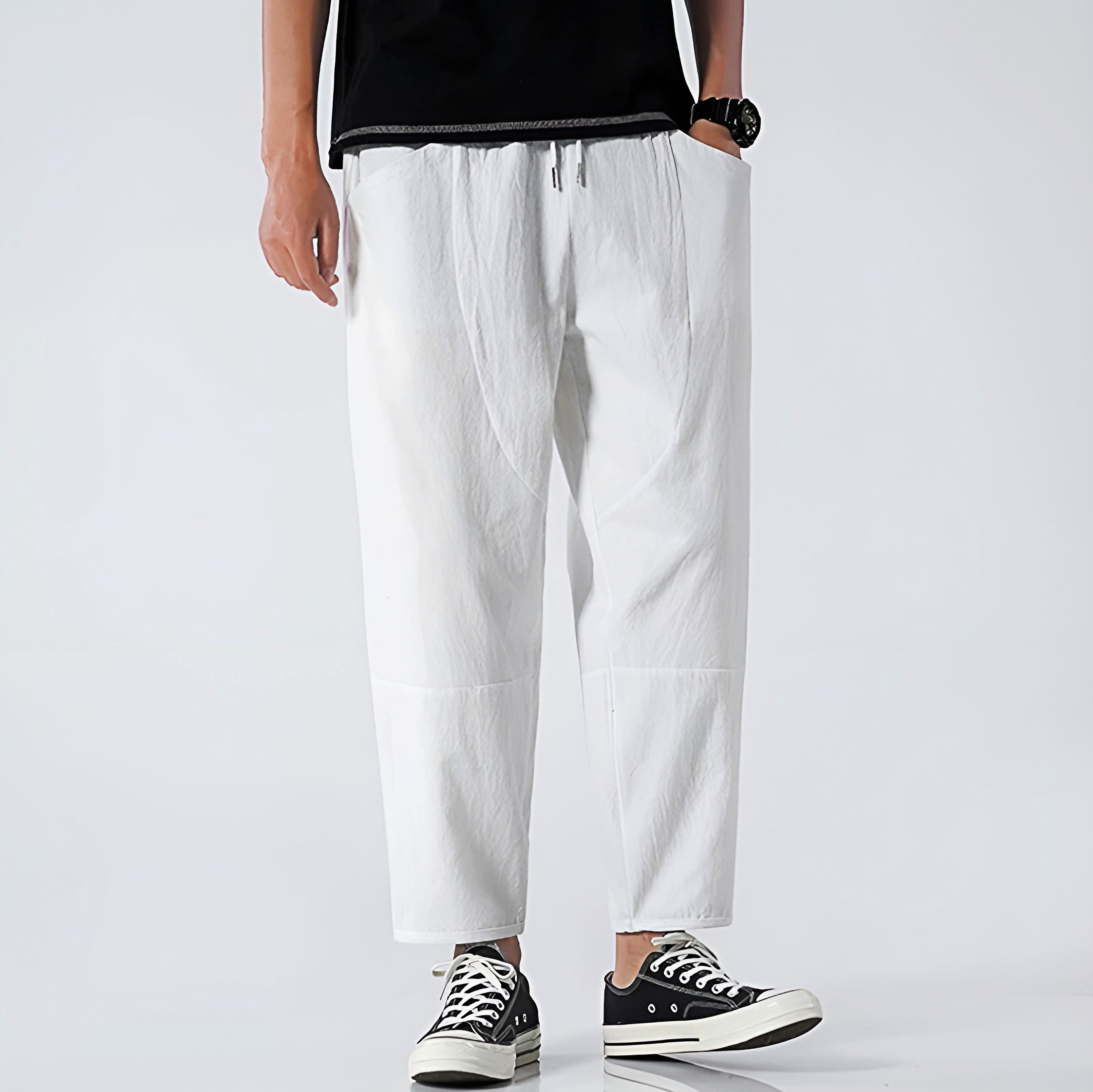 Sterling Row | Men’s Urban Cropped Cotton-Linen Pants